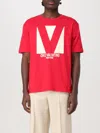 Valentino Crewneck Graphic Print T-shirt Logo In Red