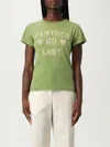 Valentino Playful Printed Cotton T-shirt With Bold Lettering In Green