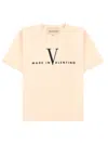 Valentino Garavani Cotton T-shirt With Made In Print Clothing In Neutral