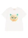Valentino Cotton T-shirt With Le Chat De La Maison Print In White