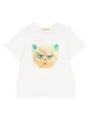 Valentino Cotton T-shirt With Le Chat De La Maison Print In White