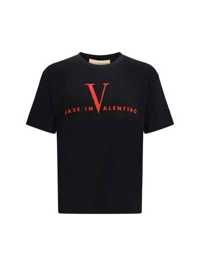 Valentino Crew Neck Short Sleeve T-shirt Design In Black