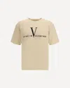 Valentino Garavani  Cotton T-shirt With Made In  Print In Neutral