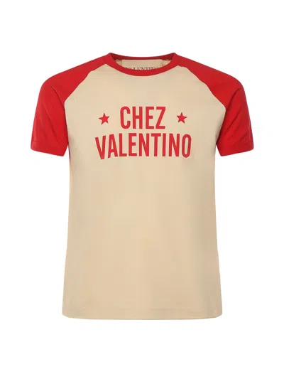 Valentino Short Sleeves Graphic Print In Neutral