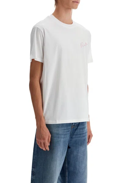 Valentino Crewneck Embroidered Graphic T-shirt In White