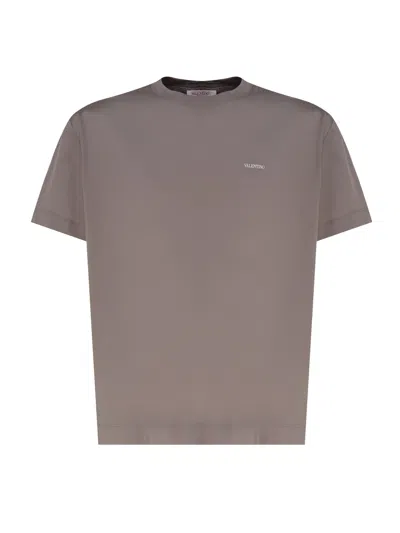 Valentino T-shirt With Logo In Beige