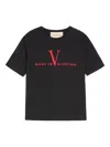 Valentino Crew Neck Short Sleeve T-shirt Design In Black