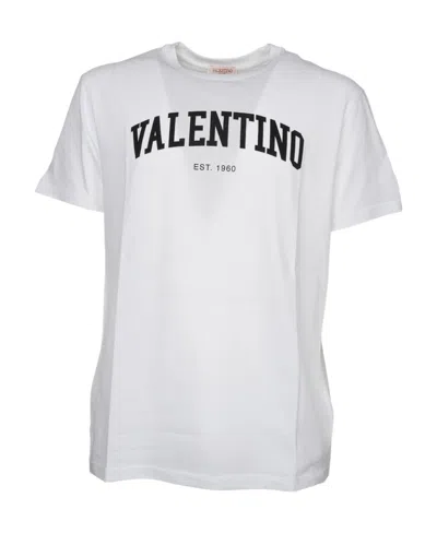 Valentino T-shirt With Round Neck And Short Sleeves In White