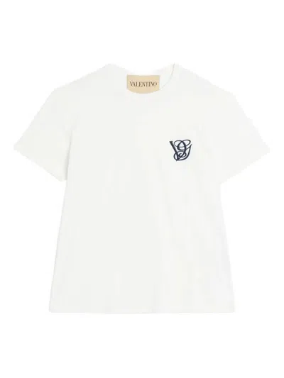 Valentino Cotton T-shirt With Vg Patch In White