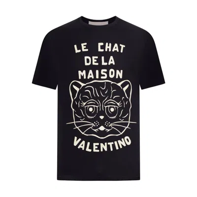Valentino Garavani Chat De La Maison T-shirt In Black