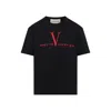 Valentino Crew Neck Short Sleeve T-shirt Design In Black