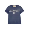 Valentino Panther Graphic Print Crew Neck T-shirt In Blue