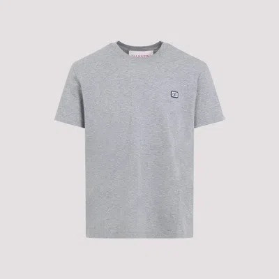 Valentino Vlogo Patch Crewneck T-shirt In Grey