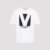 Valentino Mens Avorio Logo-print Crew-neck Cotton-jersey T-shirt In White