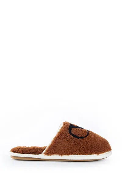 Valentino Garavani Ta Chambre Wool Slides In Brown