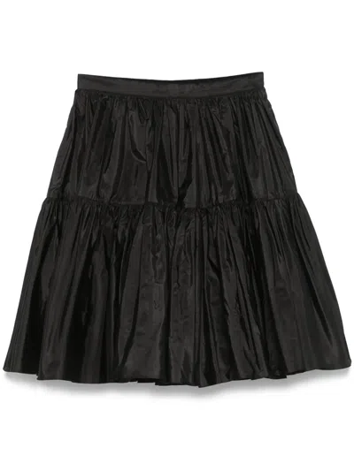 Valentino Taffeta Silk Skirt In Black