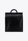 Valentino Garavani Men Leather Handbag With Frontal Logo Print