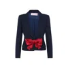 Valentino Tailored Bow-detail Jacket Crafted From Lightweight Viscose In Black