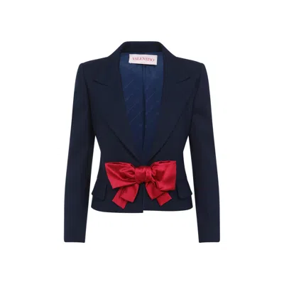 VALENTINO VALENTINO TAILORED BOW-DETAIL JACKET CRAFTED FROM LIGHTWEIGHT VISCOSE
