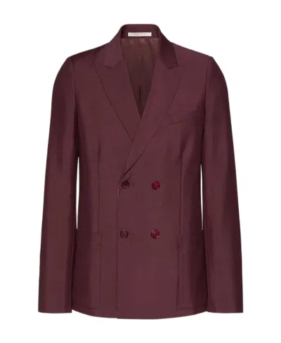 Valentino Tailored Double-breasted Blazer In Red