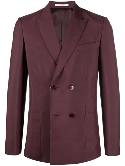 Valentino Double-breast Jacket In Purple