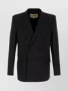 Valentino Tailored Double-breasted Polyester Blend Jacket In Black