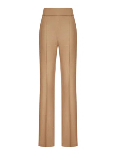 Valentino Tailored Fabric Trousers With Central Pleat In Burgundy