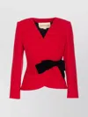 Valentino Tailored Jacket With Bow Detail And Long Sleeves In Red