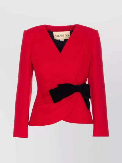 VALENTINO TAILORED JACKET WITH BOW DETAIL AND LONG SLEEVES