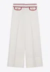 Valentino Ivory Trousers With Gold V