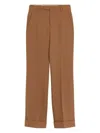 Valentino Pleated Cuffed Nylon Trousers With Side And Back Pockets In Brown