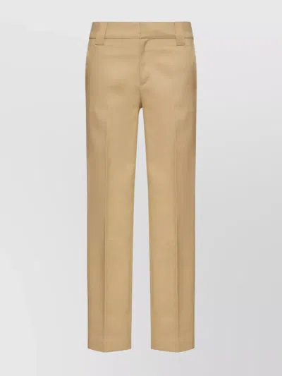 Valentino Tailored Straight Leg Trousers With Pockets In Neutral