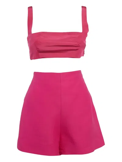 Pre-owned Valentino Tailored Top And Shorts Set In Pink