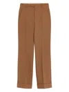 Valentino Pleated Cuffed Nylon Trousers With Side And Back Pockets In Brown