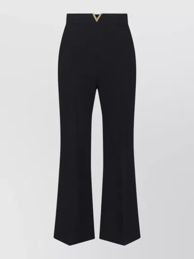 Valentino Tailored Trousers Belt Loops Gold Tone Detail In Black