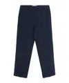 Valentino Tailored Blue Linen Trousers With Concealed Fastening In Black