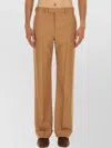 Valentino Tailored Gabardine Pants With Sharp Lapels In Neutral