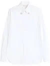Valentino Tailored White Cotton Shirt With Decorative Buttons In White