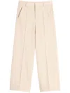 Valentino Tailored Wide-leg Pants With Pleated Front In Pink