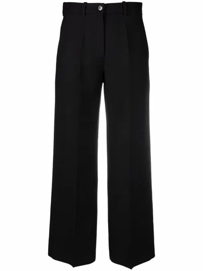 Valentino Tailored Wide-leg Trousers In Schwarz