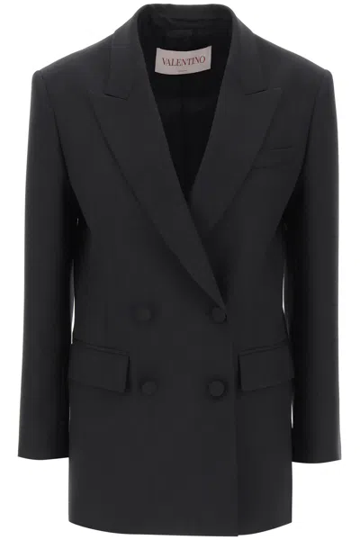 Valentino Tailored Wool Jacket For Women In Black