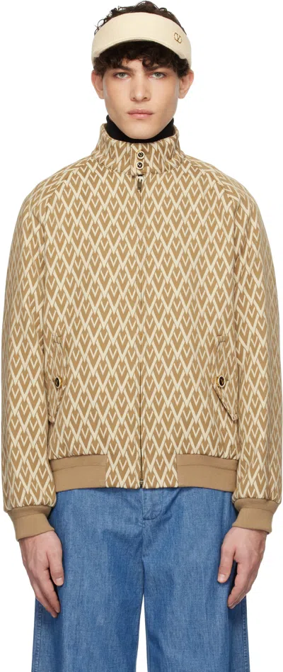 Valentino Mens  Logo-embroidered Relaxed-fit Wool Bomber Jacket In Toute La V Cam/crema