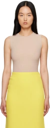 Valentino Tan Crewneck Bodysuit In S69 Sand