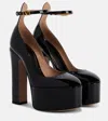 Valentino Vlogo 120 Patent Ankle Strap Platform Pump In Black