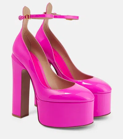 VALENTINO GARAVANI TAN-GO 155 LEATHER PLATFORM PUMPS