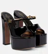 Valentino Garavani 155mm Tan-go Patent Leather Mules In Black