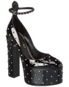Valentino Tan-go 155 Patent Platform Pump In Black