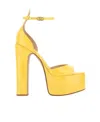 Valentino Tan-go 155 Patent Platform Sandal In Yellow