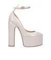 Valentino 165mm Tan-go Patent Leather Pumps In White