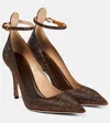 Valentino Tan-go Embellished Leather Pumps In Brown